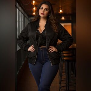 H&M Black Bomber Jacket for Women